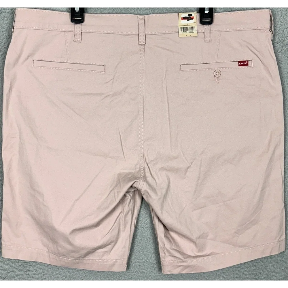 NEW Levis XX Chino Shorts Mens 42 Mauve Regular Fit Flat Front Stretch Red Tab
